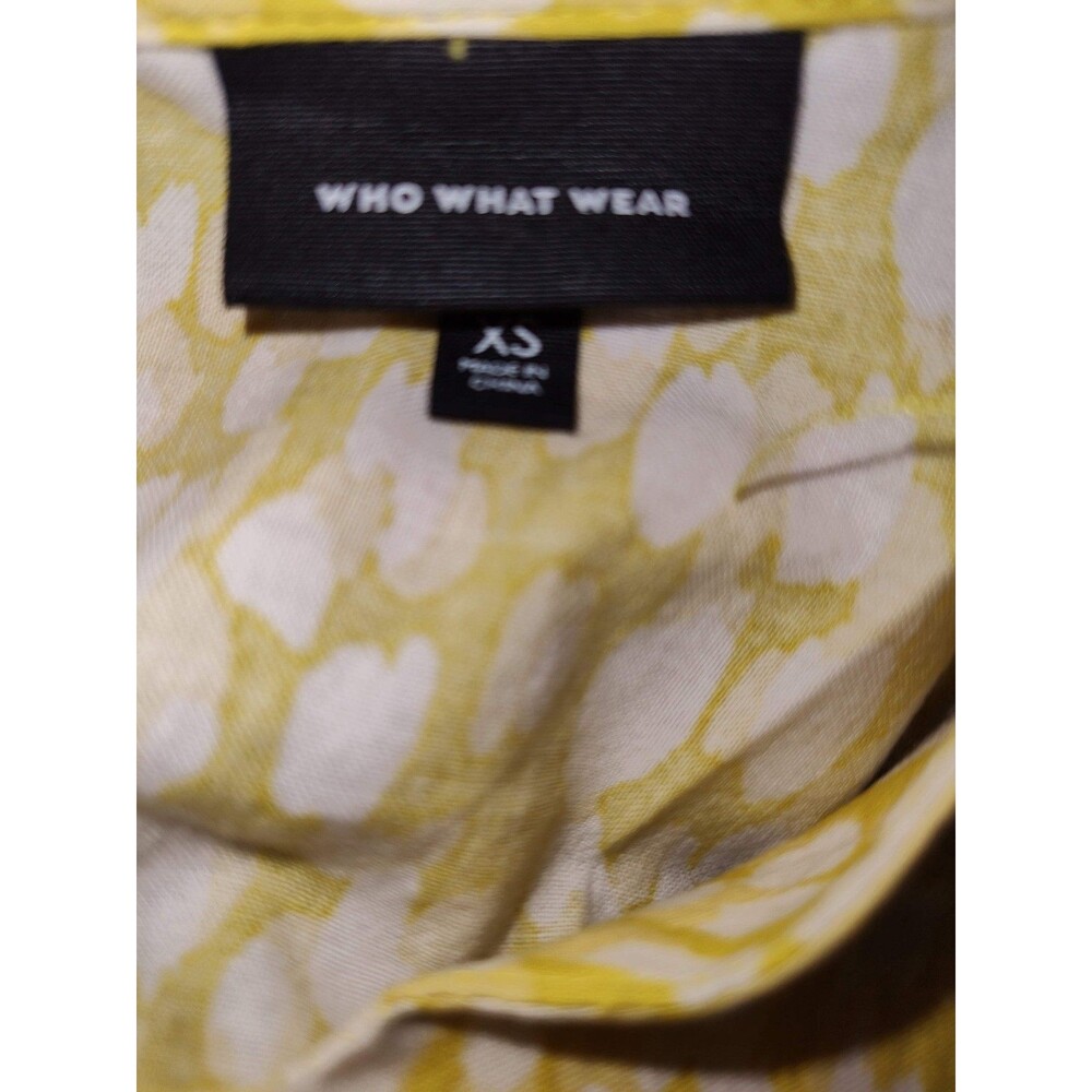 Who What Wear Yellow Polka Dot Square Neck Maxi Dress - size XS - Picture 2 of 2